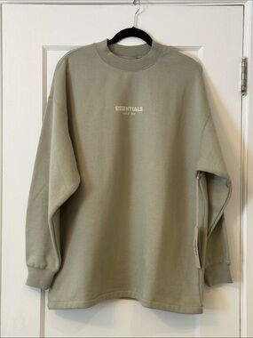 Essentials Fear of God Crewneck Sweater in Sage Green